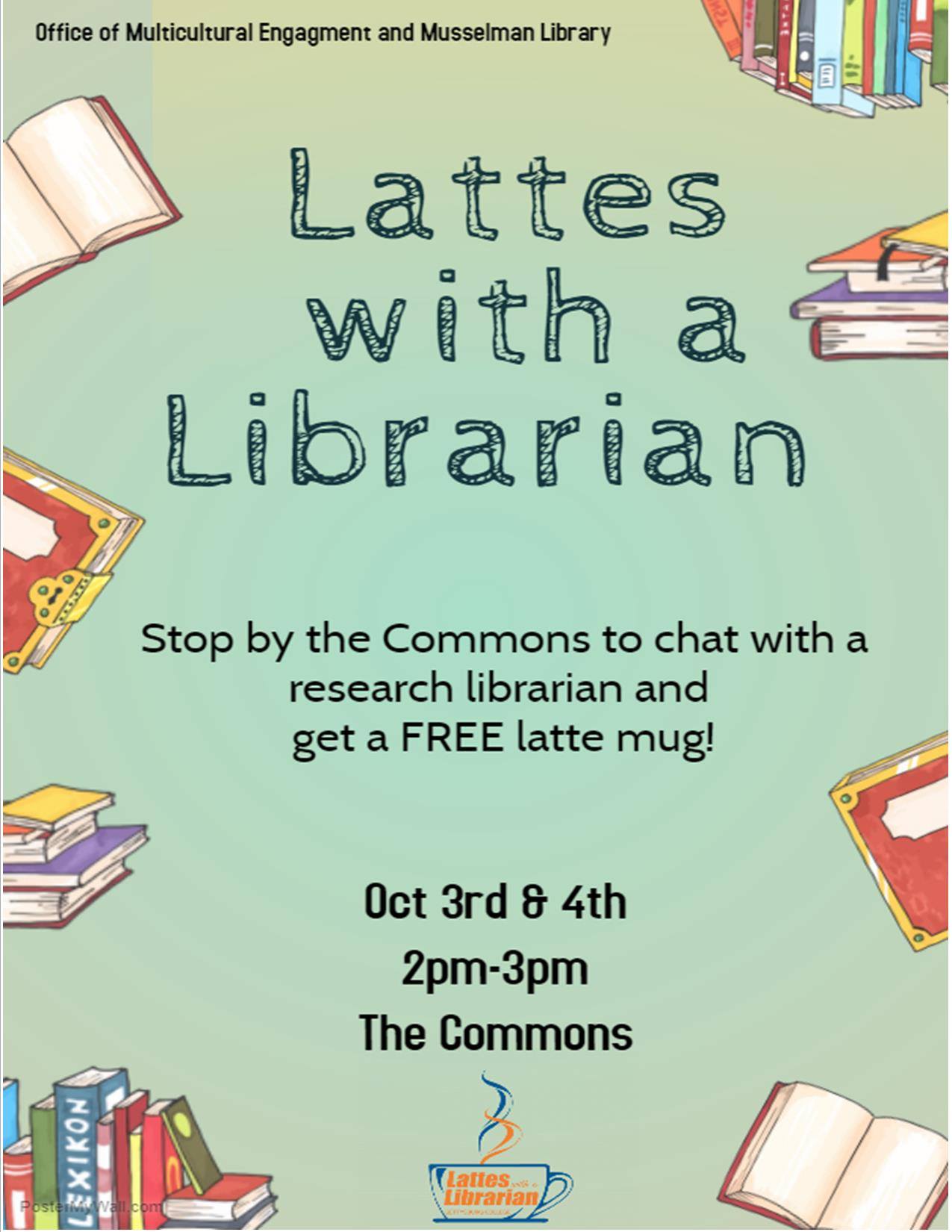 Lattes with a librarian flier