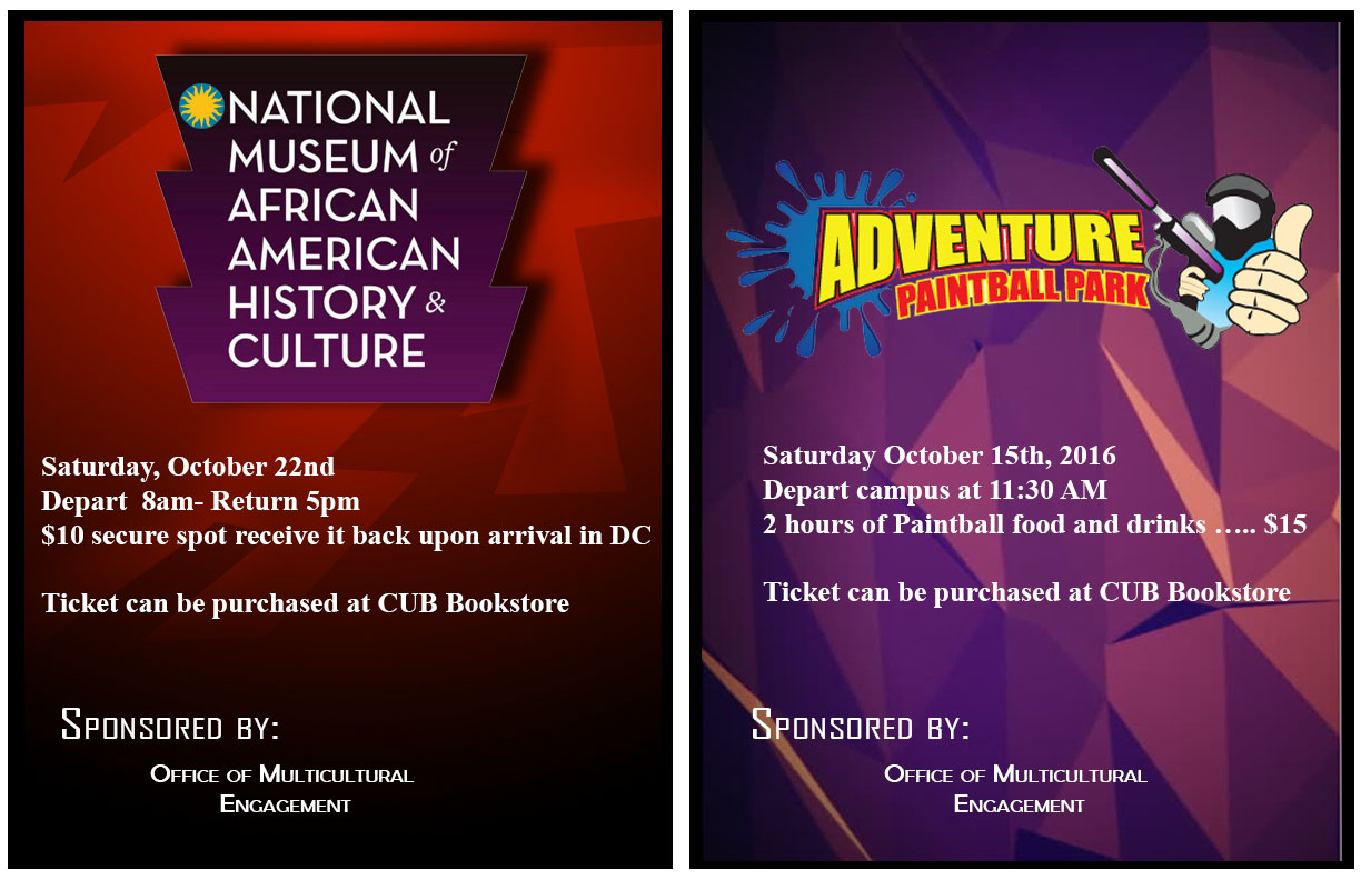National Museum of American History Culture and Adventure paintball park fliers