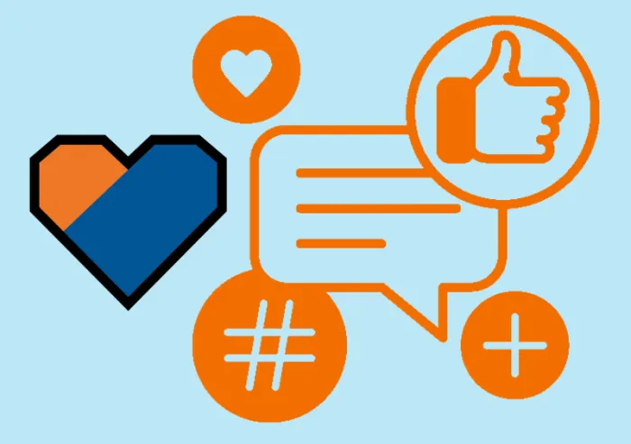 Digital engagement graphic with Gettysburg-branded split heart