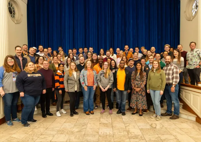 A group of people posing