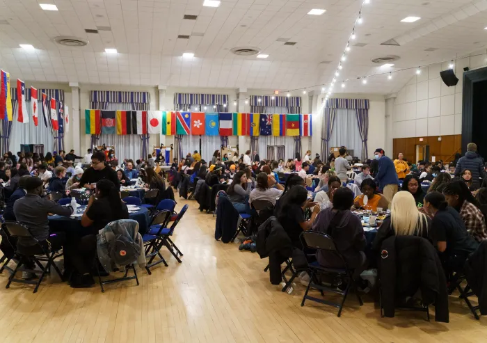 A photo of the ballroom at the Campus Union Building.