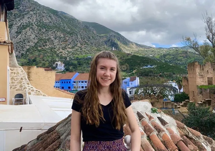 Student in a mountain village