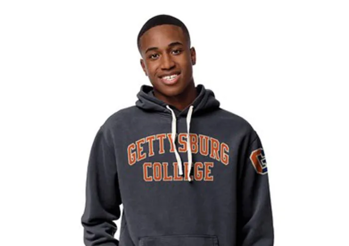 Student wearing a Gettysburg College sweatshirt.