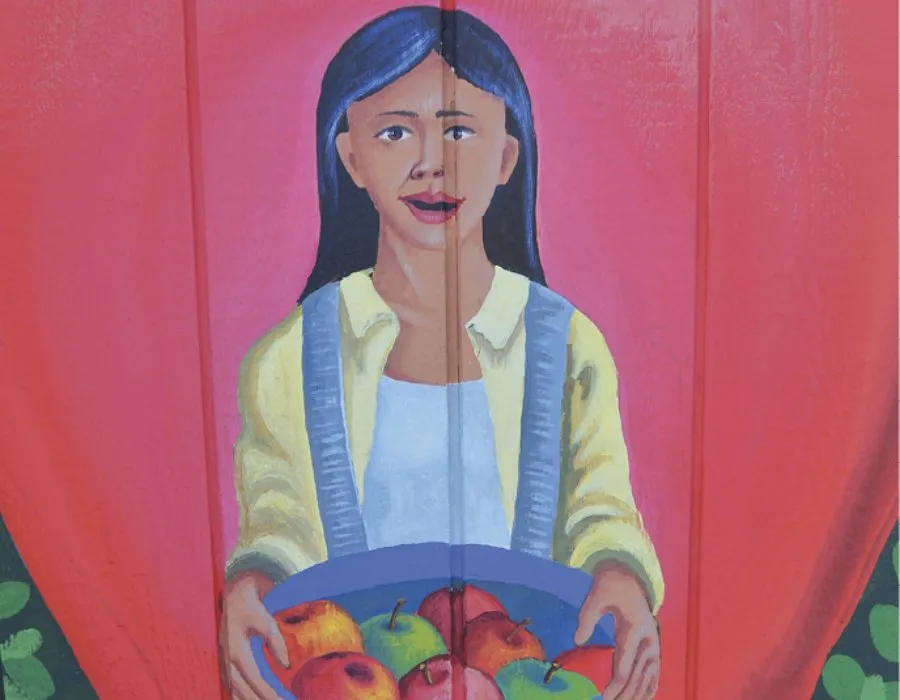 A mural on the wall