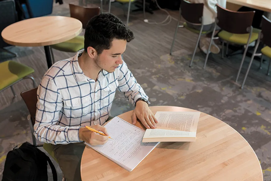 An image of a student studying
