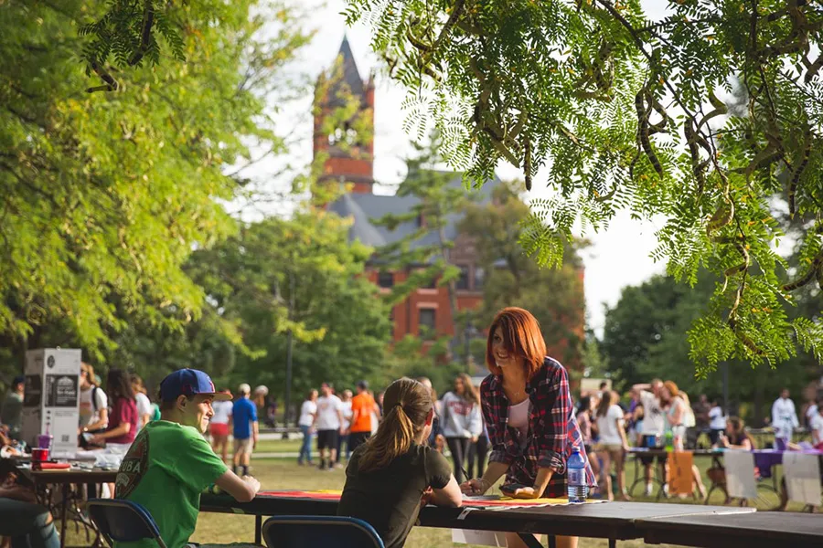 Group of people at the Fall Activities Fair