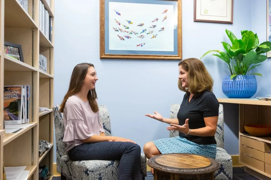 Anne S. Douds mentors political science and public policy double major Haley Shultz ’21