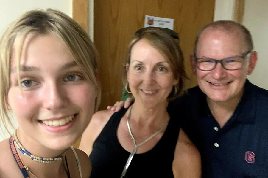 Gabriella Germano ’25 and her parents Connie and Todd Germano P’25.