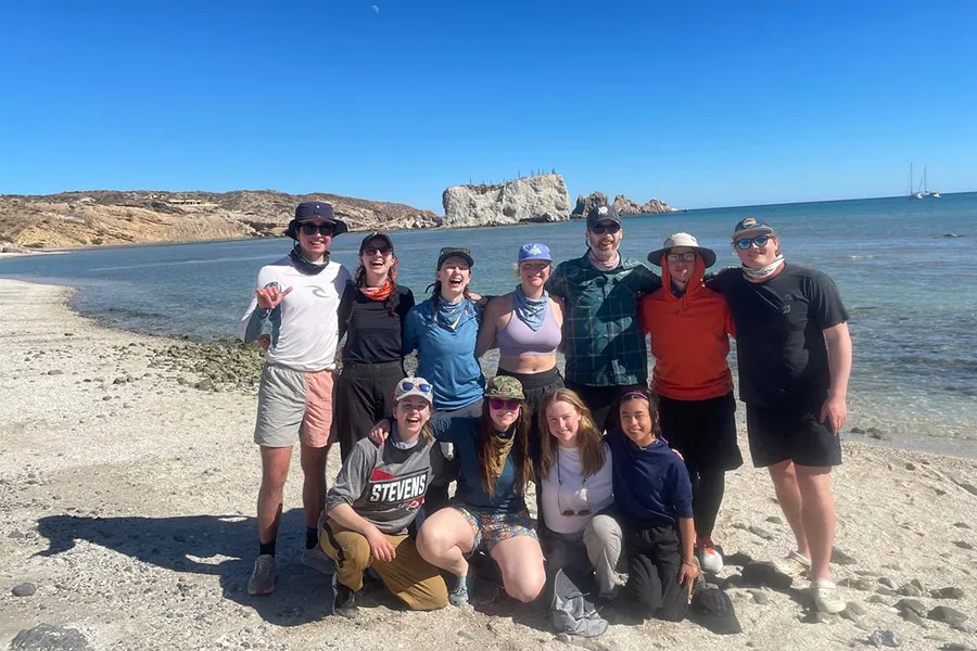 Paul Miller guided Emily Lyons ’26 and fellow students on a sea kayaking trip to Baja, Mexico