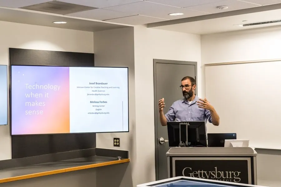 Prof. Josef Brandauer presents Technology When It Makes Sense at Gettysburg College’s Summit on the Future, Sept. 2023.
