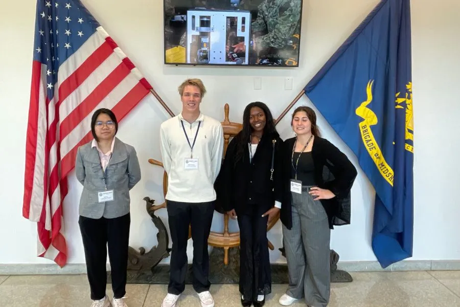 Four Gettysburg students at Naval Academy Science & Engineering Conference.