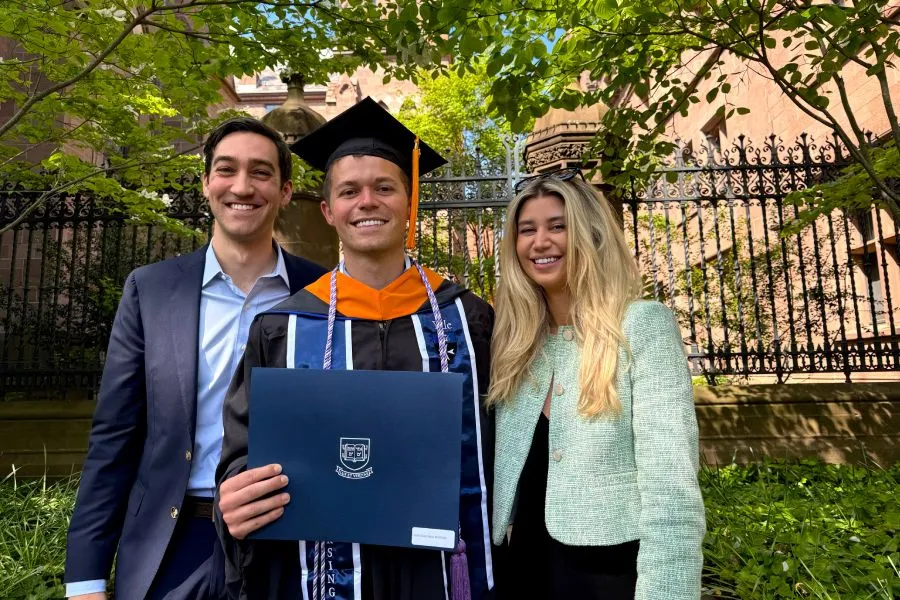 Christian Whitsel ’21 (center) at his Yale graduation