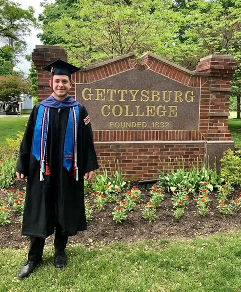 Justin Lessel ’21, M’25 at his Class of 2021 Commencement 