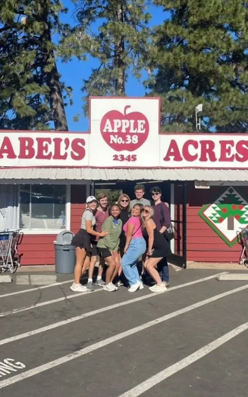 2025 Eisenhower Institute Undergraduate Fellows at Abel’s Apple Acres in California.