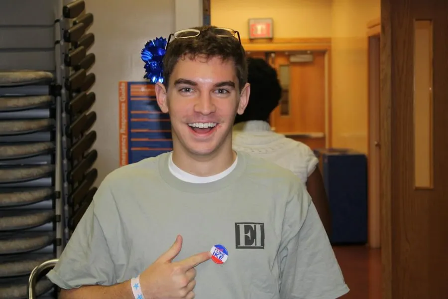 Ryan Bonner ’14 celebrates the presidency of Dwight D. Eisenhower during a 2014 Eisenhower Institute event.