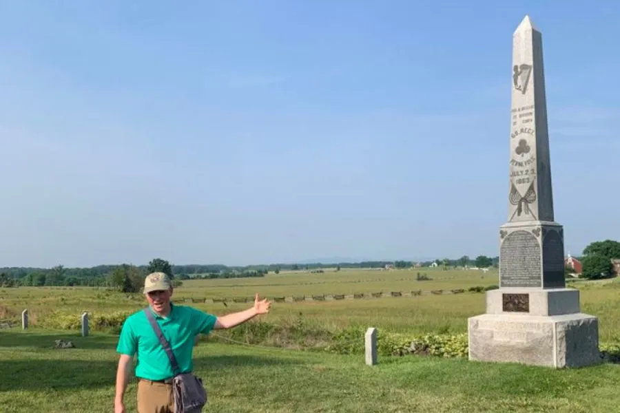 Patrick Schubert ’27 serves as an intern at Gettysburg National Military Park.