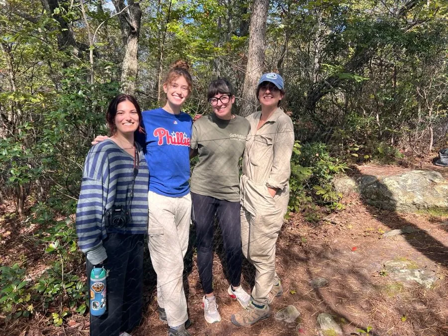  Nath (left) joined Environmental Studies Prof. Tasha Gownaris ’09 (right) and other Gettysburg students as volunteers at an owl conservation site.