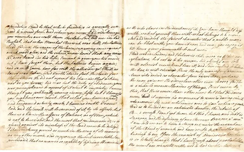 An image of the Oldest Letter: Charles O’Hara to Edmund Burke (1778)