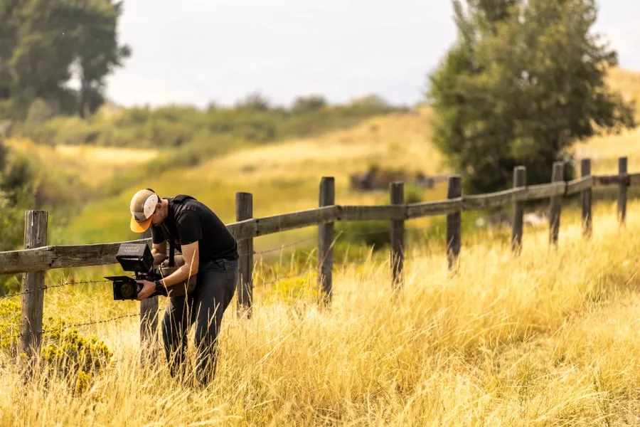 Brian Kelley ’10 captures footage near Yellowstone National Park.