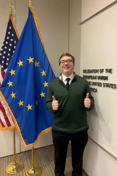  Max Stone ’28 attends a session of the European Union Delegation to the United States in Washington, D.C.