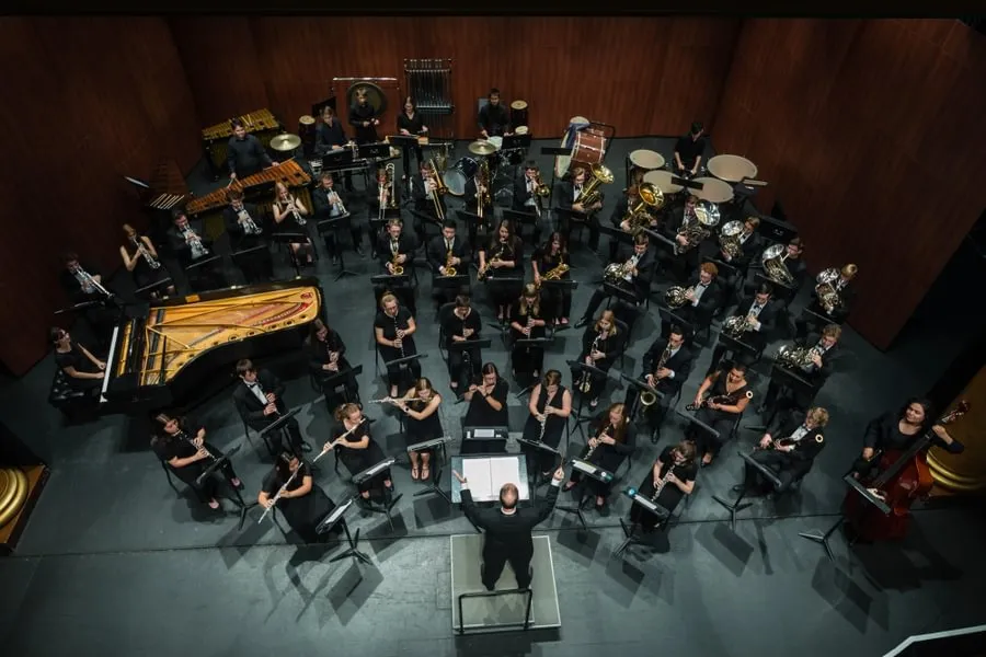 The Gettysburg College Wind Symphony performs in 2019 (Photo by Peter Francis ’21).
