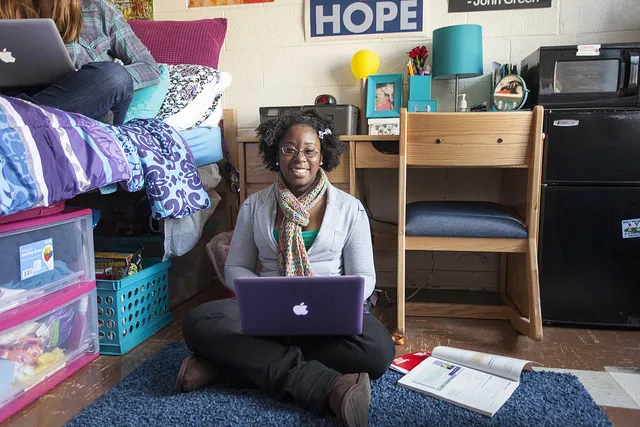 First year student in their dorm.