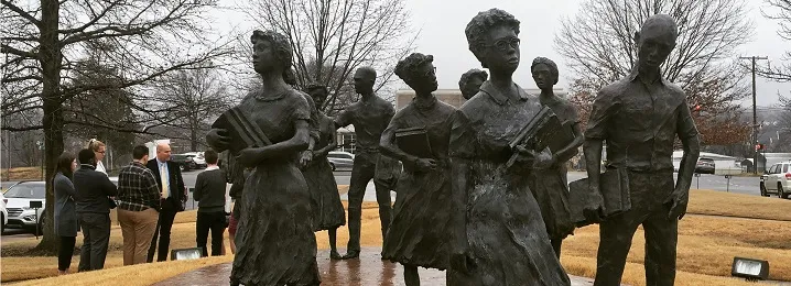 A civil rights memorial in Little Rock, Arkansas.