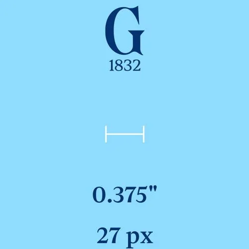 An image showing the scale of the Gettysburg G 1832 logo.