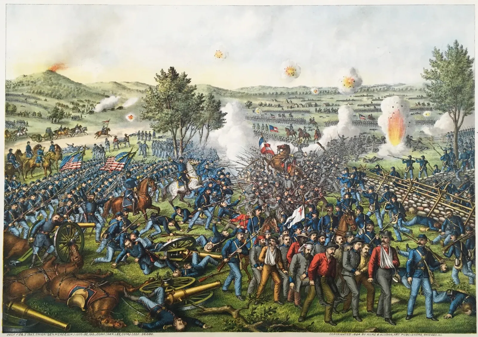 A painting of a Civil War battle.