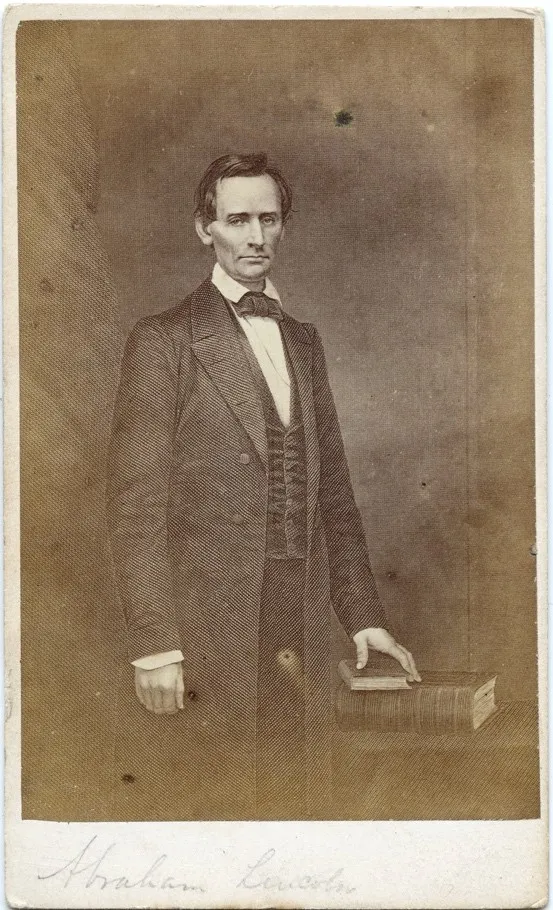 Abraham Lincoln Cooper Union Engraving, 1859, carte de visite, on Loan from Ron Perisho.