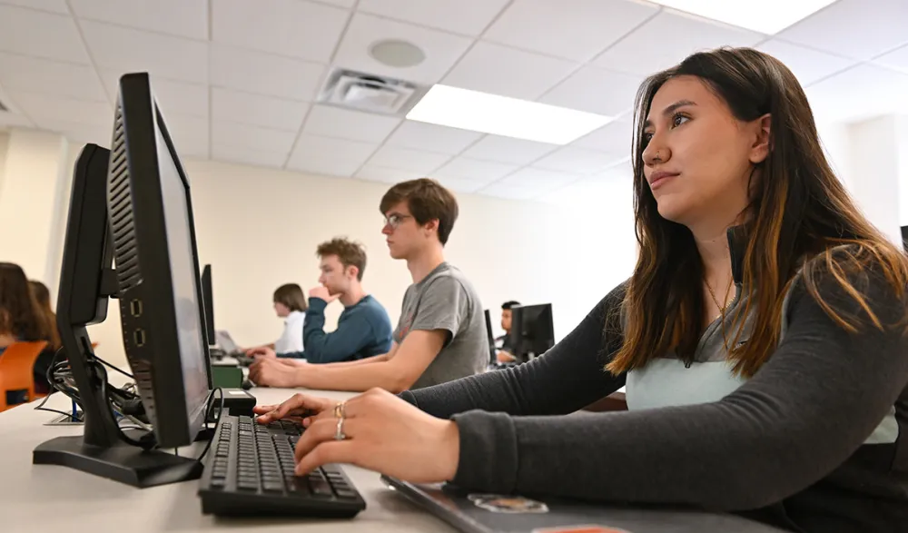 students at computers