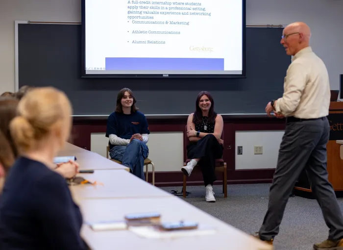 prof teaches in the classroom