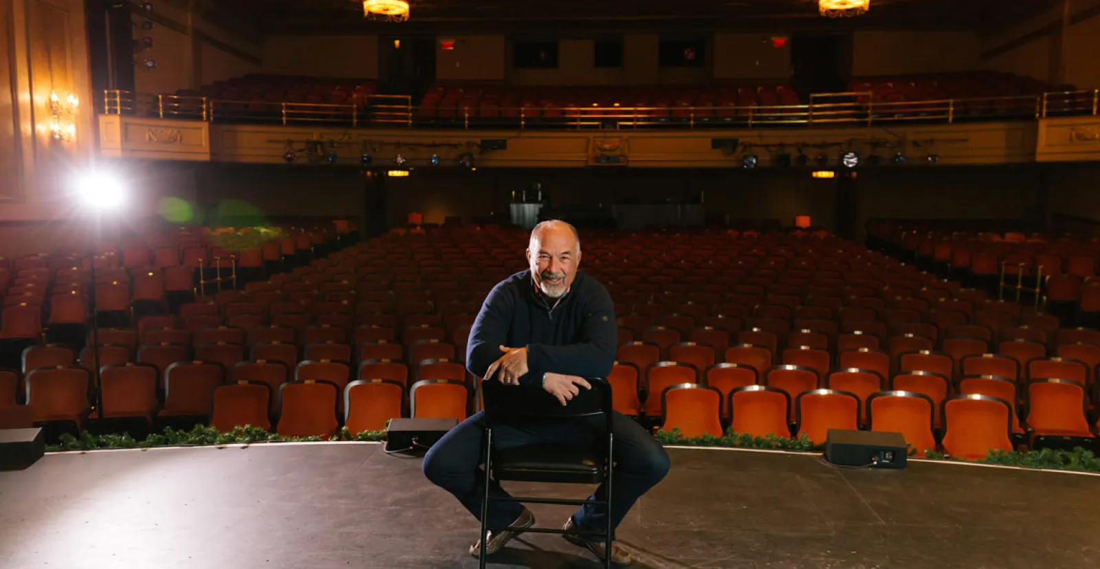 David LeVan '68 inside the Majestic Theater