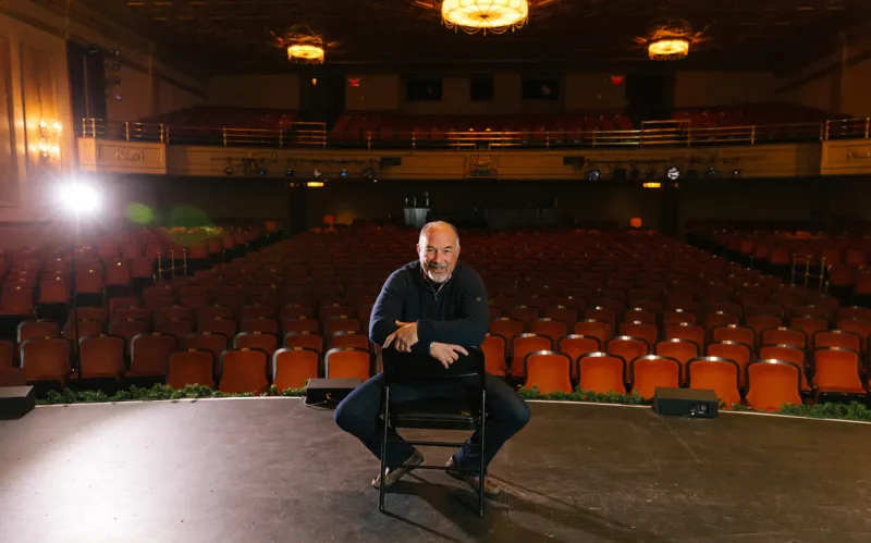 David LeVan '68 inside the Majestic Theater