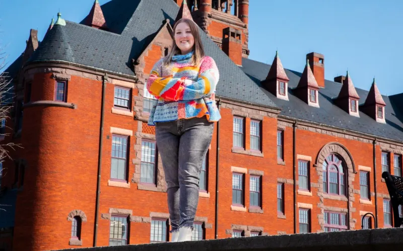 Lauren standing in front of a building