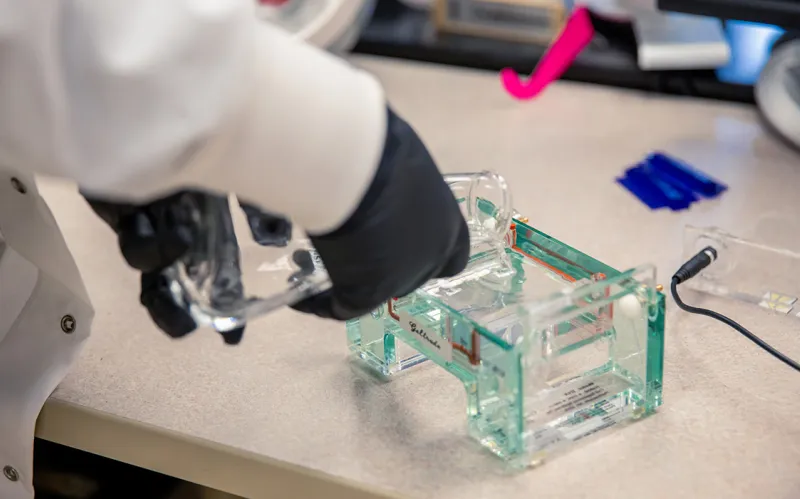 Physics Prof. Kurt Andresen in a lab