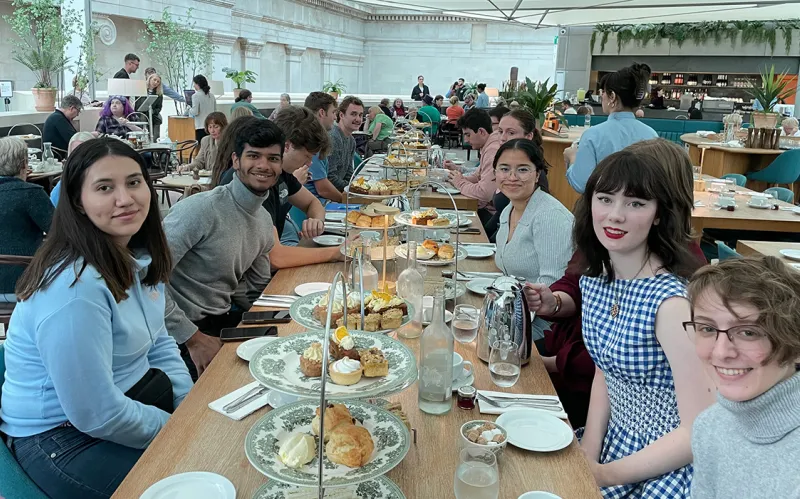 London seminar class enjoys high tea