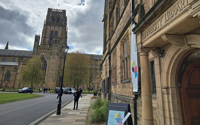 An image of the Palace Green Library adjacent to Durham Cathedral